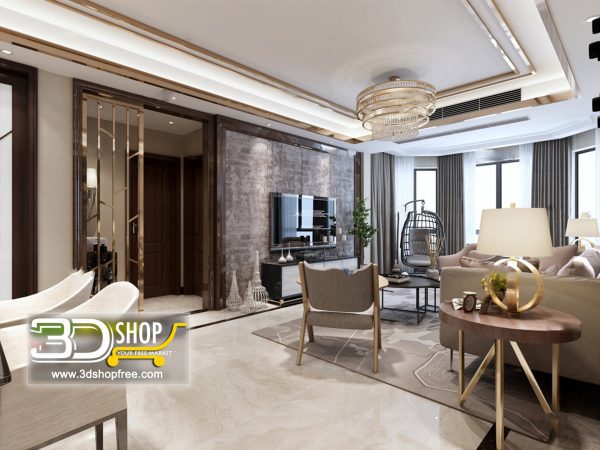 433 Living Room 3d Max Interior Scene
