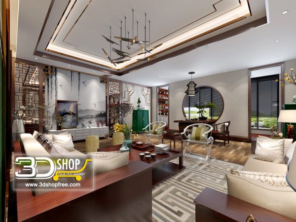 Living Room 3d Max Interior Scene 437