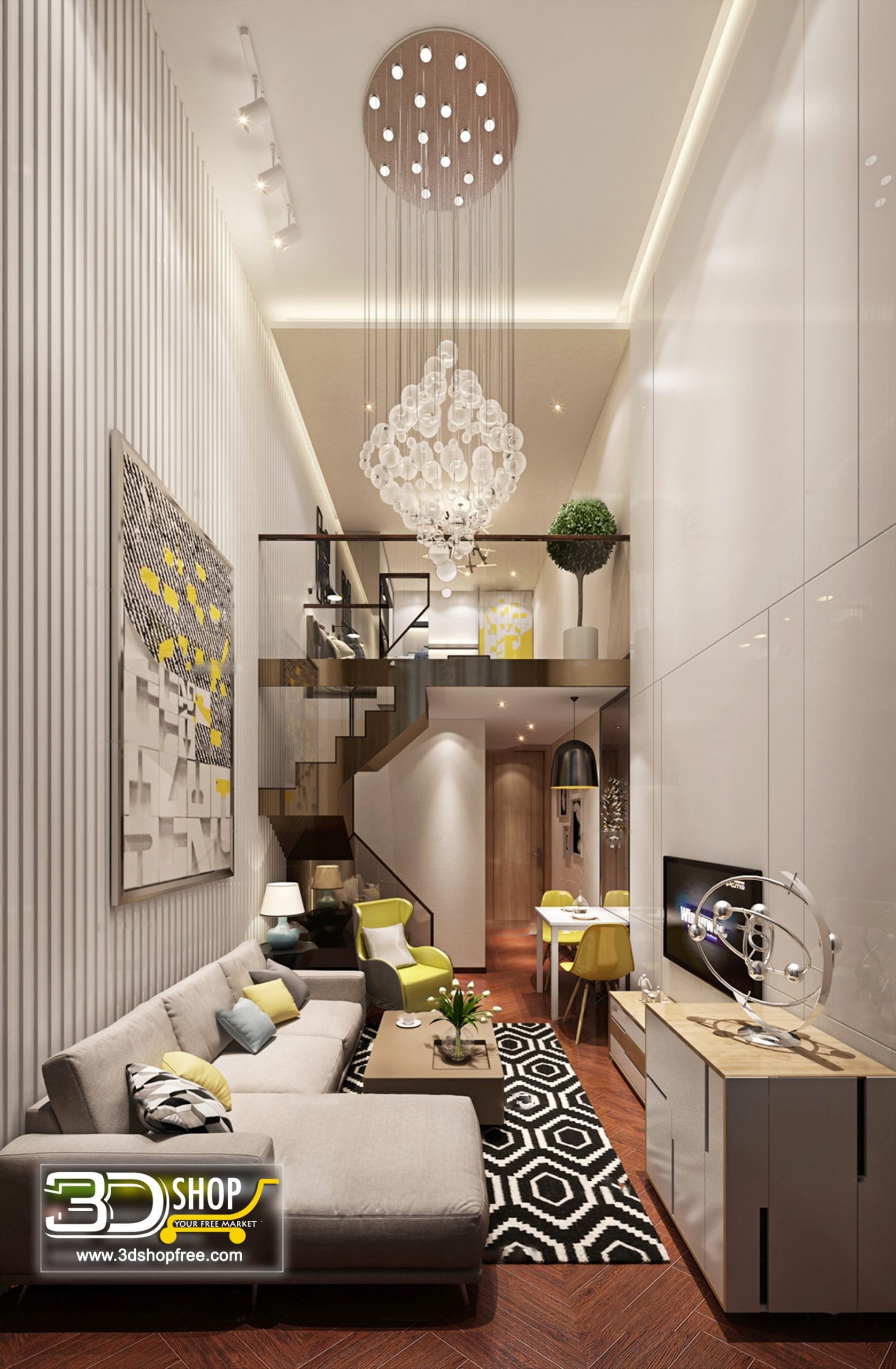 Living Room 3d Max Interior Scene