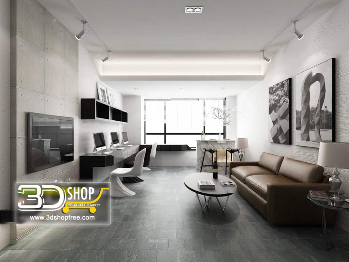Living Room 3d Max Interior Scene