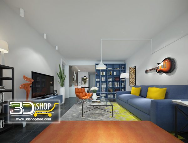 444 Living Room 3d Max Interior Scene