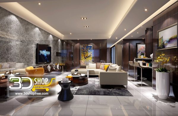454 Living Room 3d Max Interior Scene