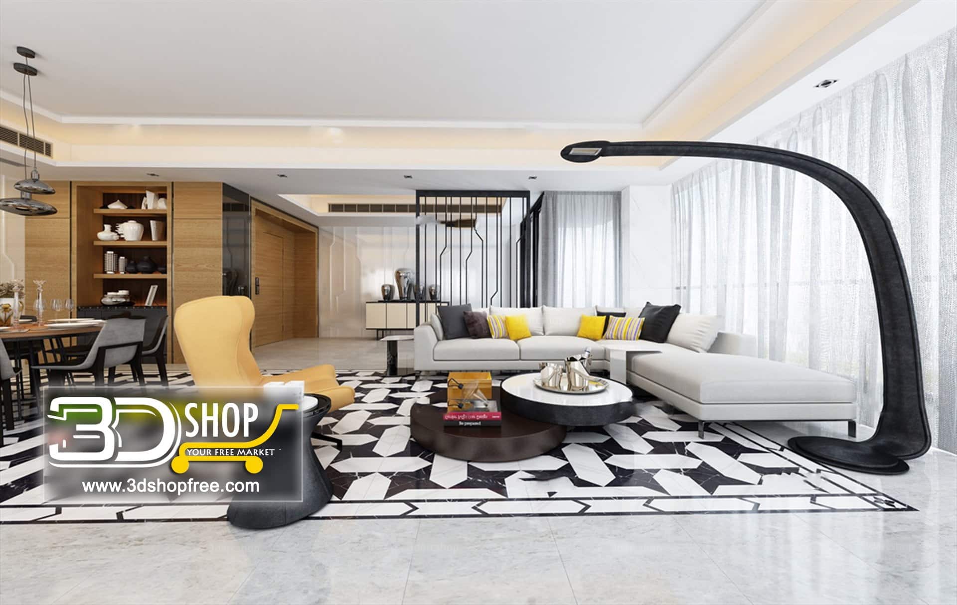 Living Room 3d Max Interior Scene