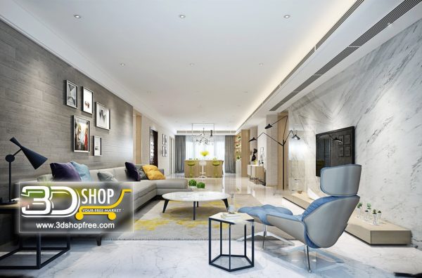 466 Living Room 3d Max Interior Scene