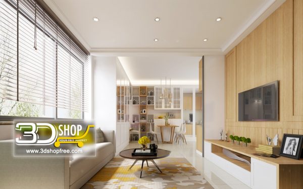 Living Room 3d Max Interior Scene 476