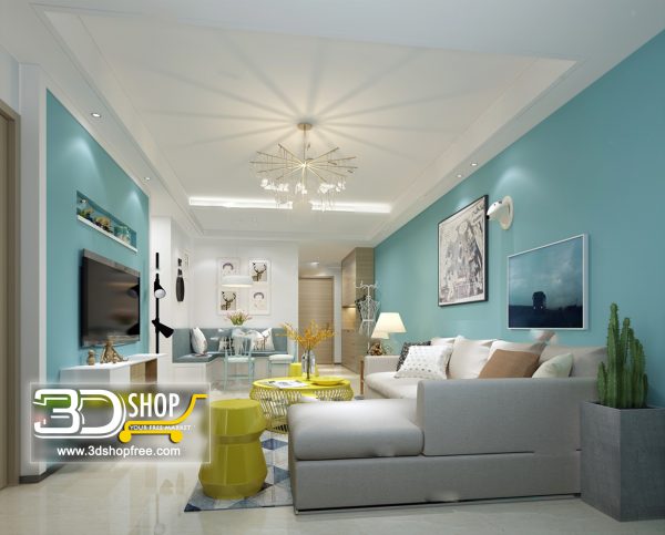Living Room 3d Max Interior Scene 478