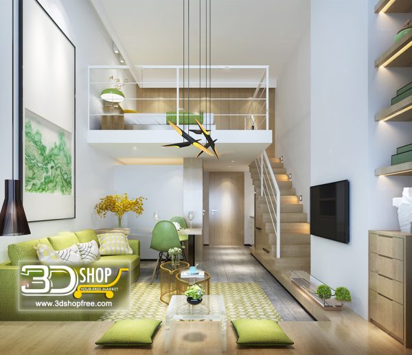 Living Room 3d Max Interior Scene 479