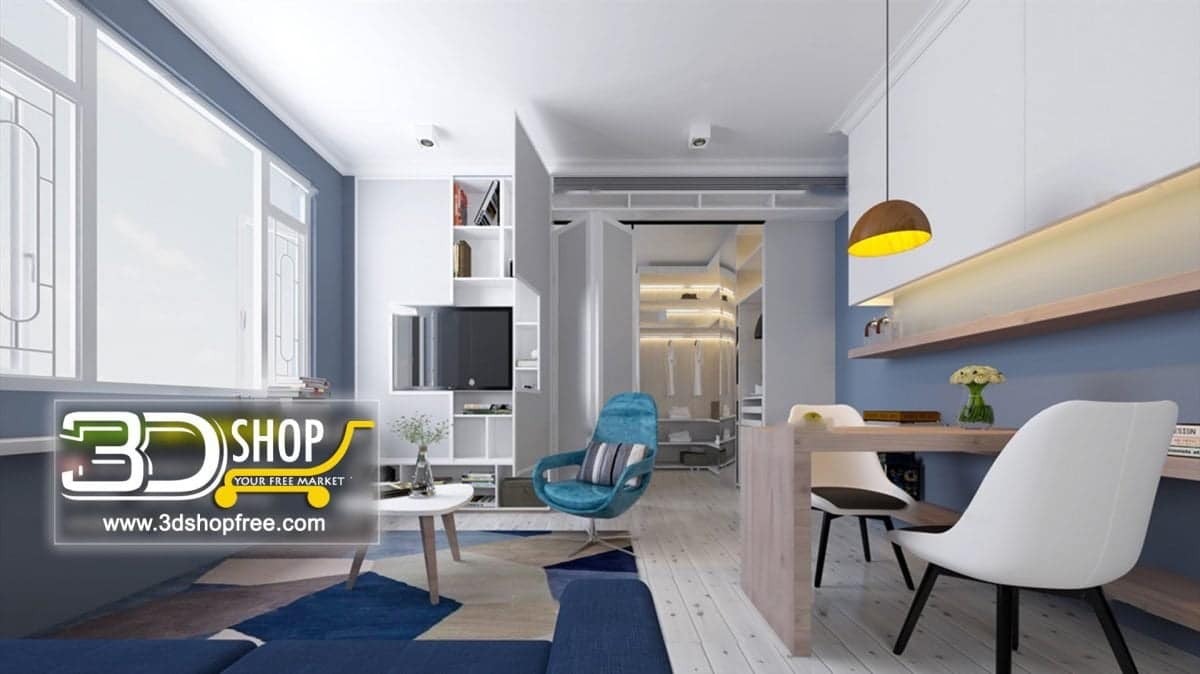 Living Room 3d Max Interior Scene