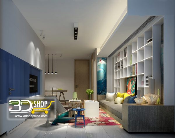 Living Room 3d Max Interior Scene 482