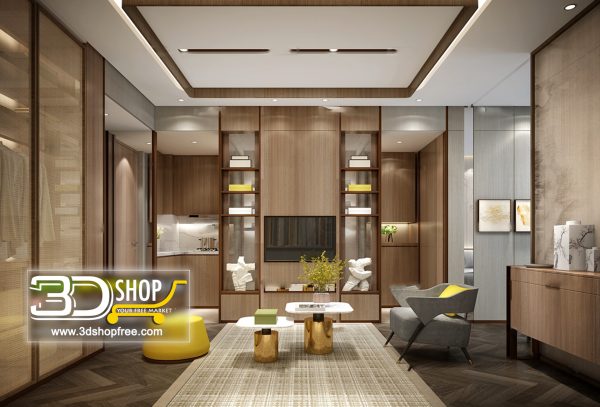 Living Room 3d Max Interior Scene 483