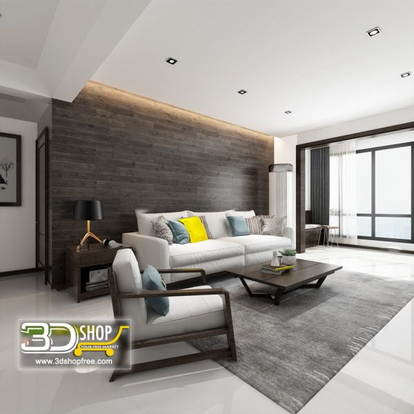 Living Room 3d Max Interior Scene 485