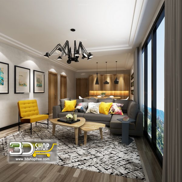 Living Room 3d Max Interior Scene 486