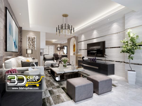 488 Living Room 3d Max Interior Scene