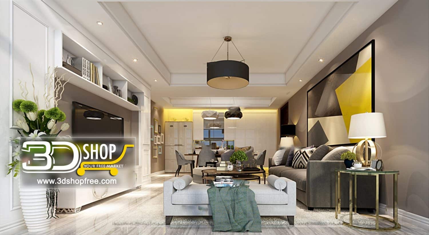 Living Room 3d Max Interior Scene