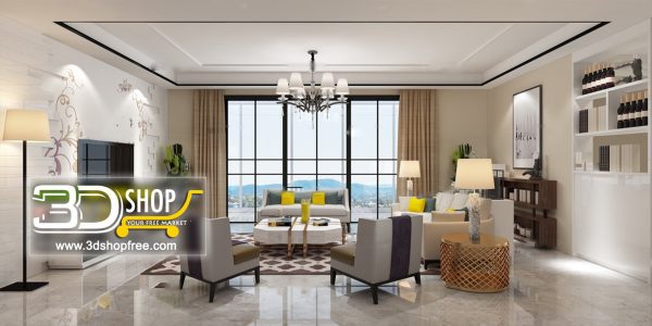 495 Living Room 3d Max Interior Scene