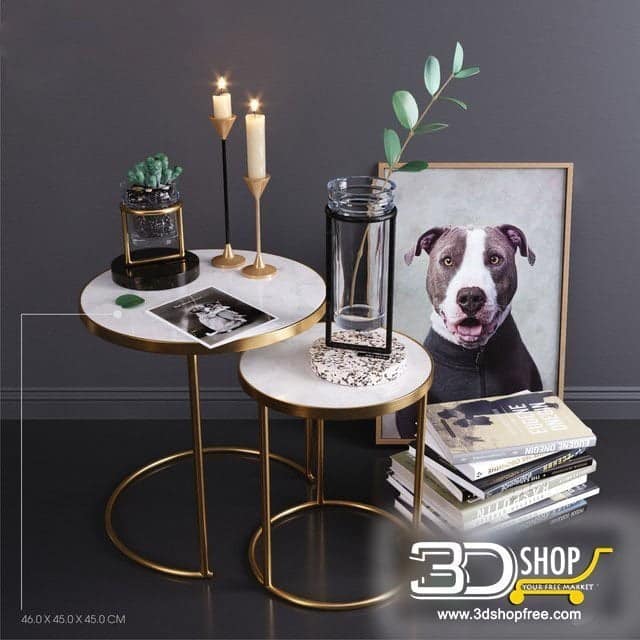 Coffee Table Set 3d Models