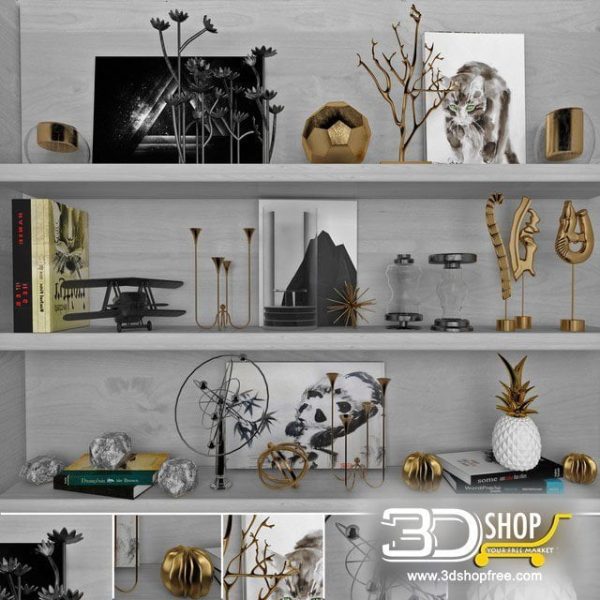 Decorative Shelves 3d Models 064