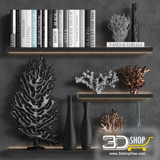 Decorative Shelves Corona & VRay