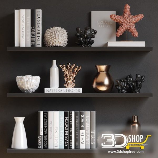 Decorative Shelves Corona & VRay 072
