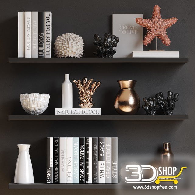 Decorative Shelves Corona & VRay