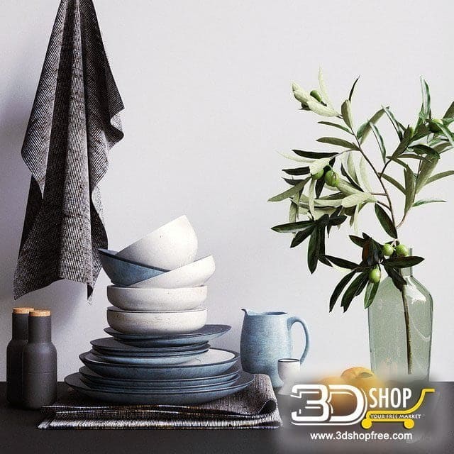 Dinner Decorative Items 3d Models