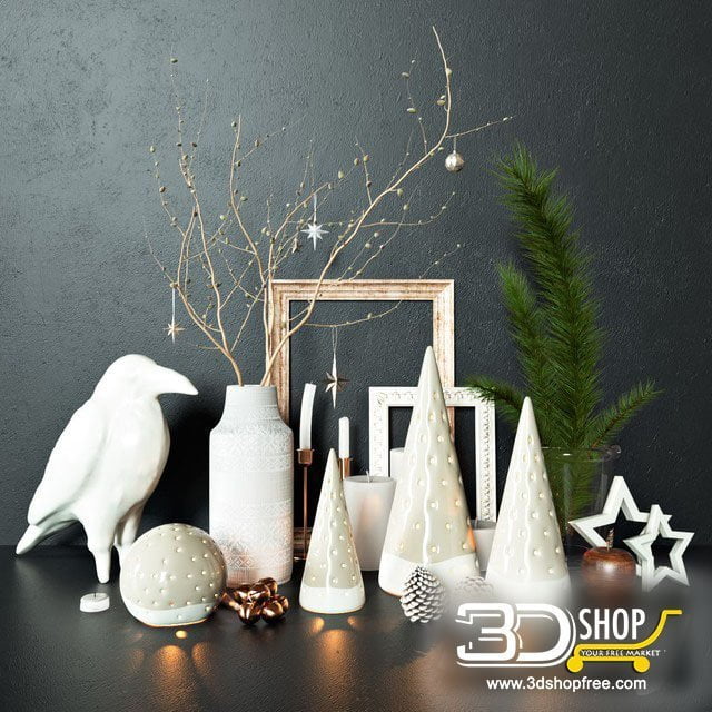 X-Mas Decorative Items 3d Models