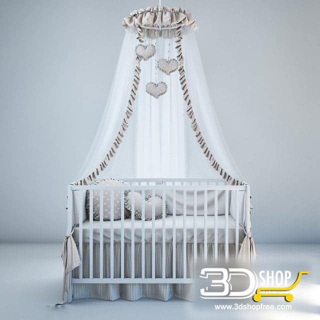 Kids Bed 3D Model 013