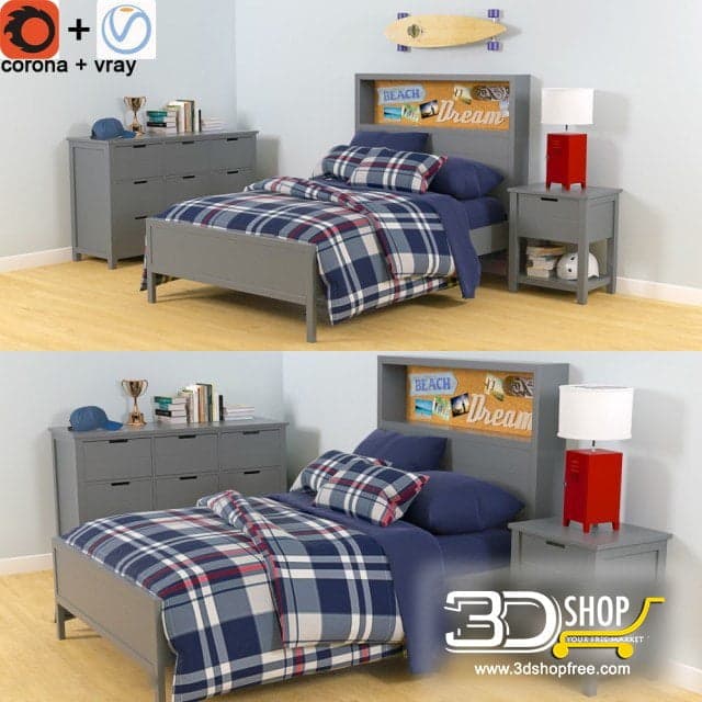 Kids Bed 3D Model 014