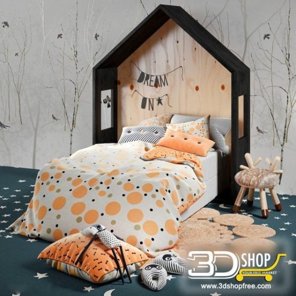Kids Bed 3D Model 026