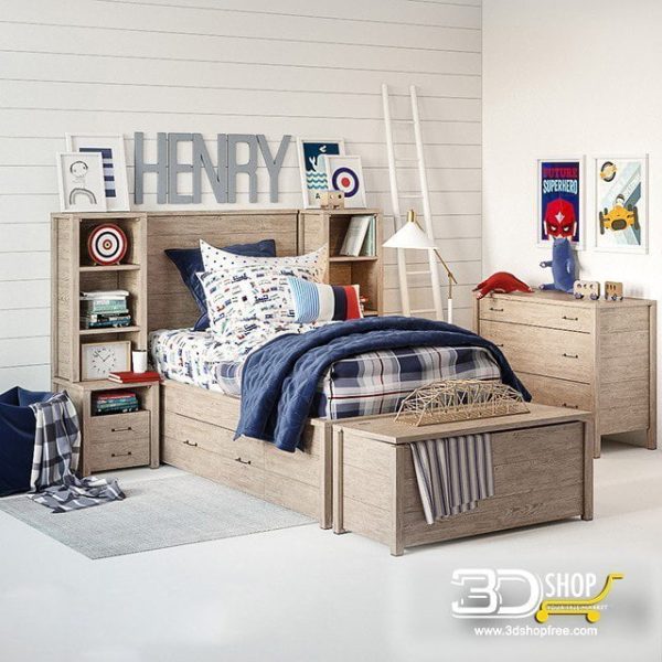 Kids Bed 3D Model 028