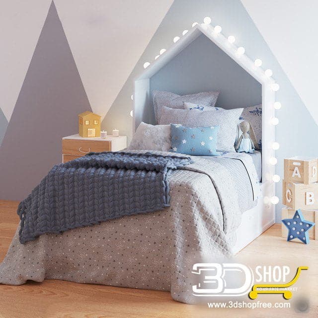 Kids Bed 3D Model 029
