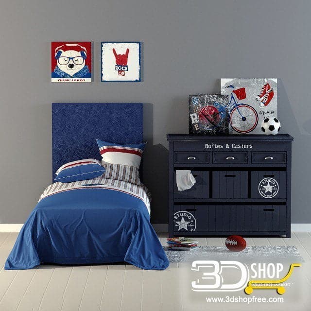 Kids Bed 3D Model 031