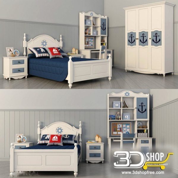 Kids Bed 3D Model 043