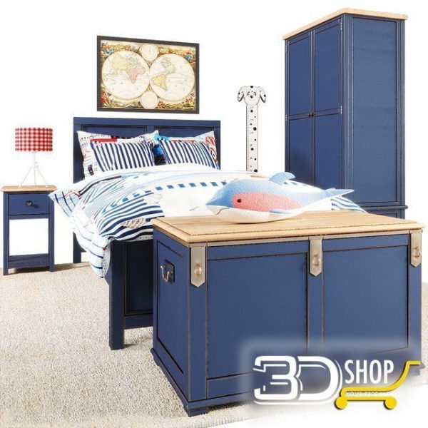 Kids Bed 3D Model 045