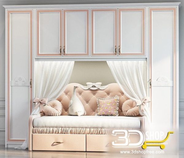 Kids Bed 3D Model 047