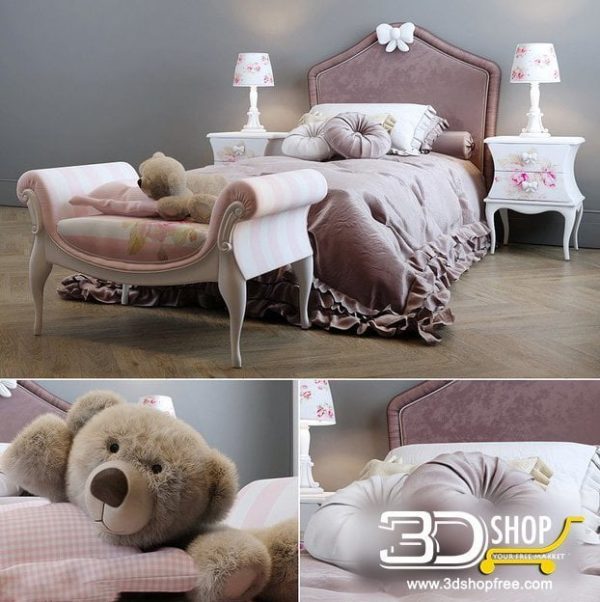 Kids Bed 3D Model 048