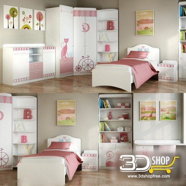 Kids Bed 3D Model 051