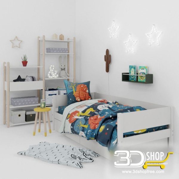 Kids Bed 3D Model 053