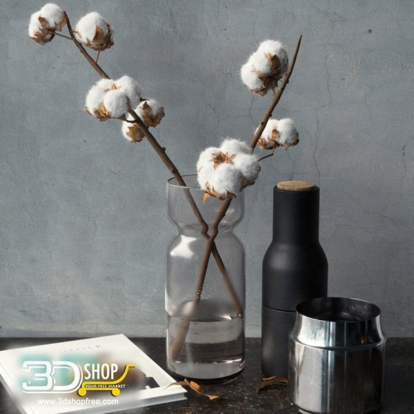 Cotton Branch Set 3d Models 093