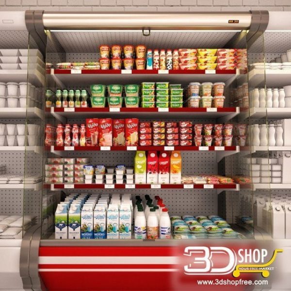 Dairy Fridge Shop 3d Models 015