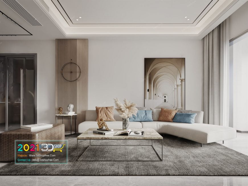 Living Room Interior Scene V-Ray Render