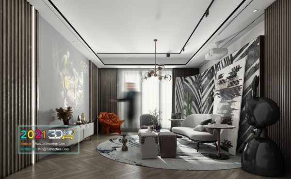 A027 Living Room Interior Scene V-Ray Render