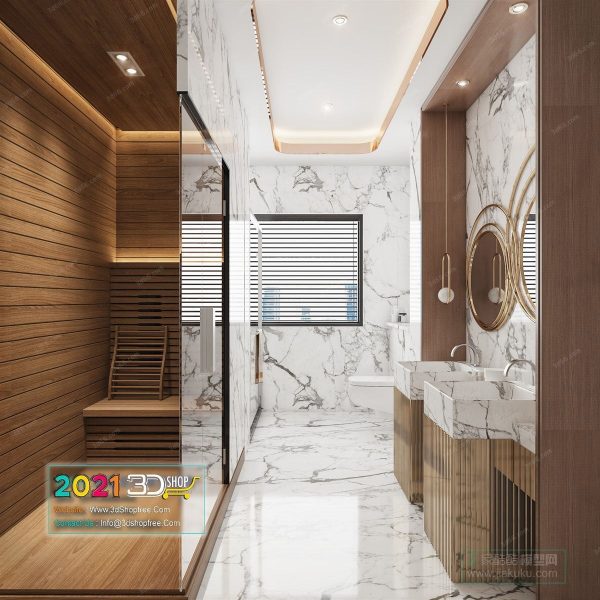Bathroom Interior Scene Vray Render C001