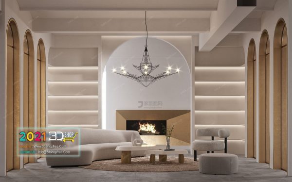 Living Room Interior Scene Corona Render C010