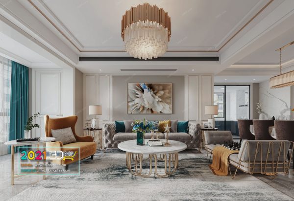 Living Room Interior Scene Corona Render 02 C013