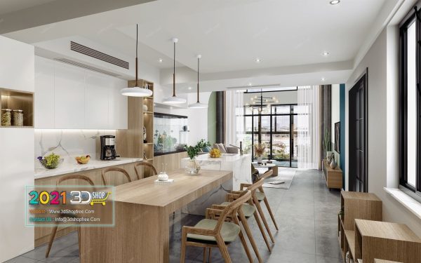Dining Interior Scene Vray Render C015