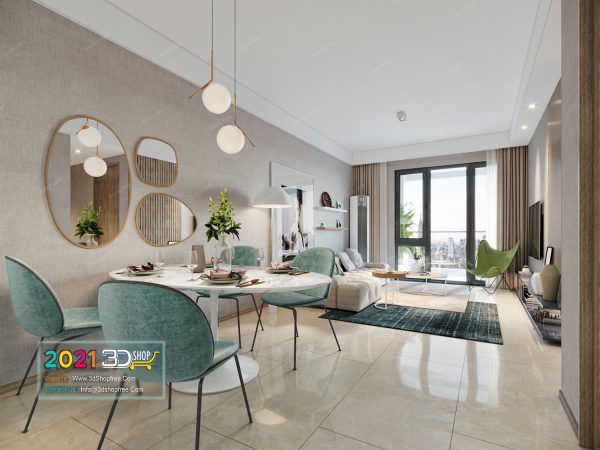 Dining Interior Scene Corona Render C019
